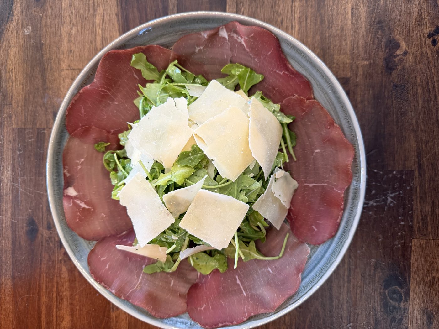 Bresaola with arugula and shaved parmesan at Tino's Tazza, Kingston NJ