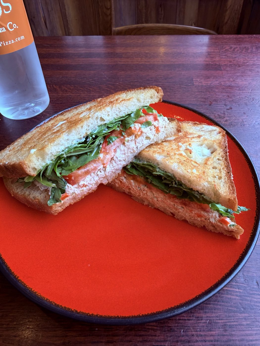 Toasted sandwich with tomato and arugula at Tino's Tazza, Kingston NJ